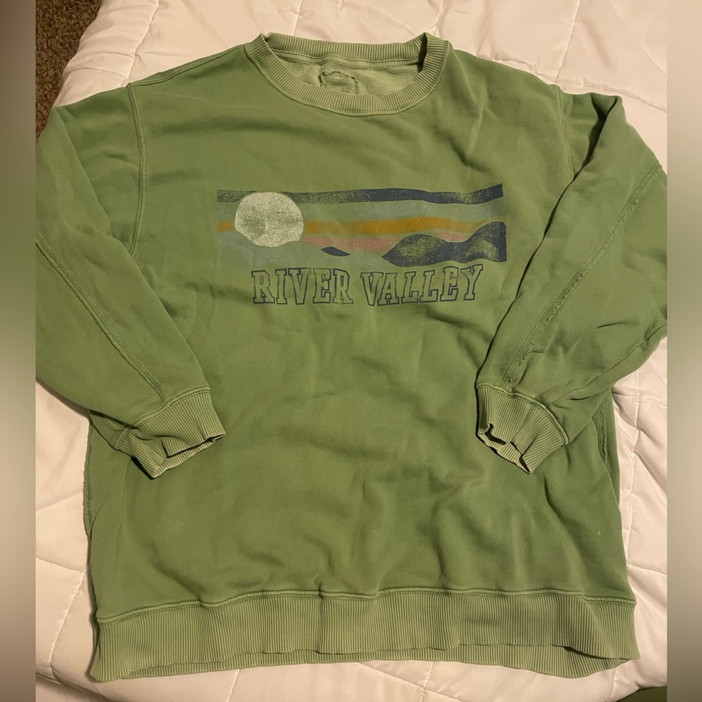 Aerie Green Crew Neck Sweater